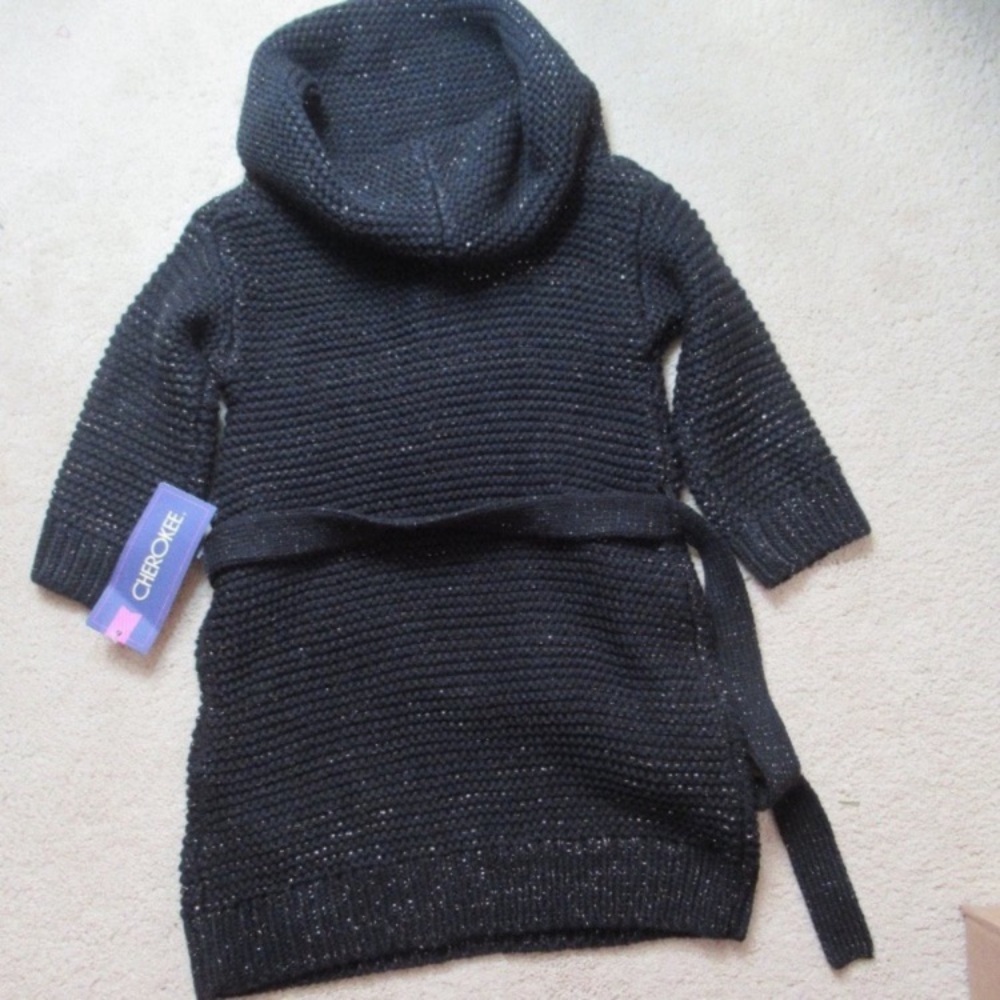 Relisted 6 - 6X sweater dress black w/ shimmer girls small - Picture 5 of 11